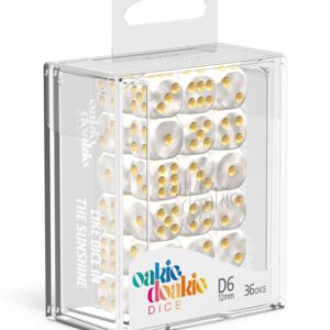 DADOS D6 12 MM MARBLE - WHITE (36)