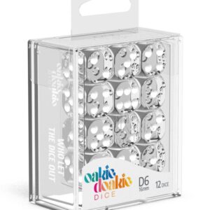 DADOS D6 16 MM TRANSLUCENT - CLEAR (12)