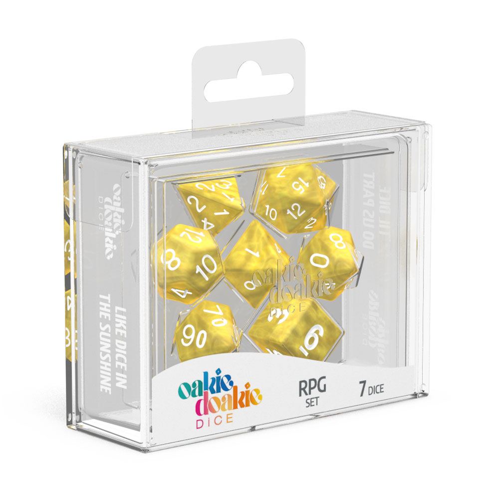 DADOS RPG SET MARBLE - YELLOW (7)