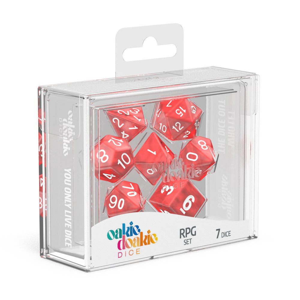 DADOS RPG SET MARBLE - RED (7)