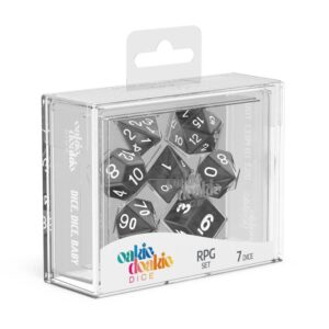 DADOS RPG SET MARBLE - BLACK (7)