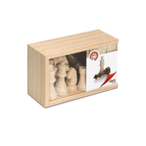 FICHAS AJEDREZ MADERA CON TAPA TRANSPARENTE