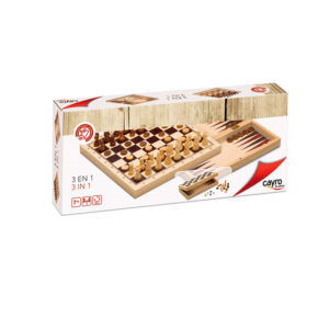 3 EN 1 AJEDREZ-DAMAS-BACKGAMMON