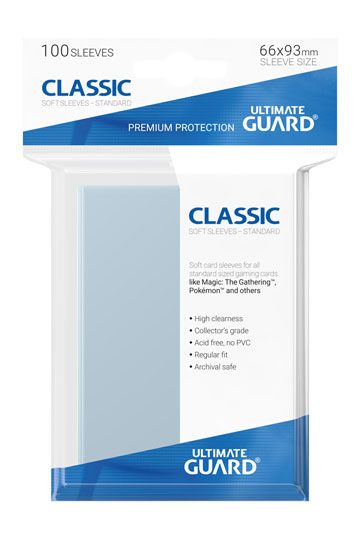 CLASSIC SOFT FUNDAS DE CARTAS TAMAÑO ESTÁNDAR TRANSPARENTE (100)